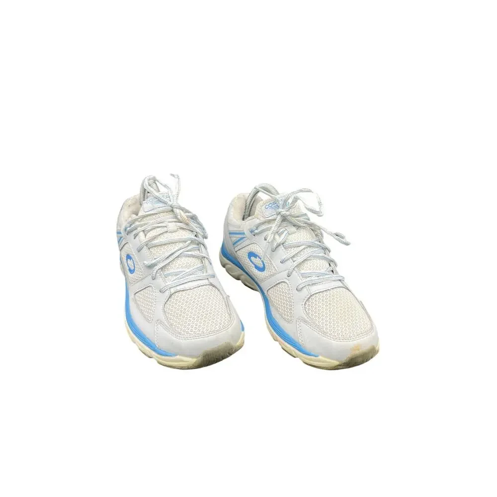 🩶 Copper Fit Women’s 8 White Mesh Walking Sneakers – Comfort Arch Support